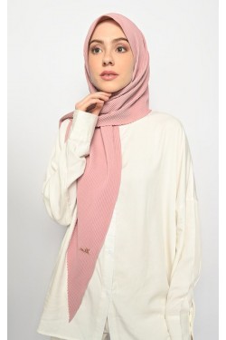 Suria Segitiga Instan Pleats Baby Pink